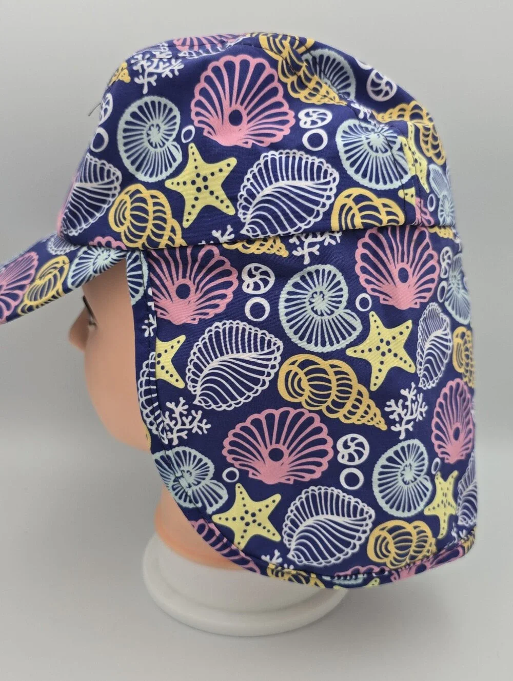Kids Sun Hat With Neck Protection Ocean/Sea Themed Hat OSFM